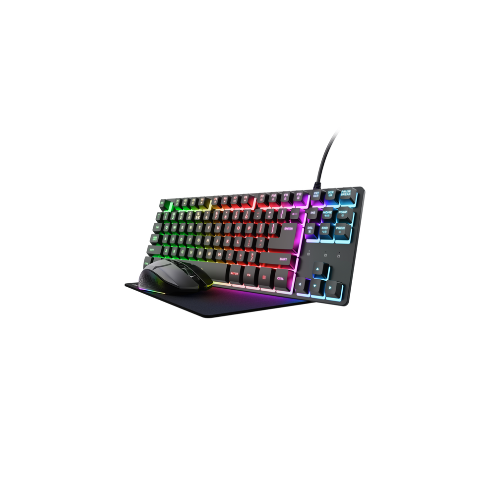 Combo 3 en 1 Trust Gxt 794 Teclado Thado, Mouse Felox inalambrico y pad mouse Trust Caja de carton x 1 Und undefined