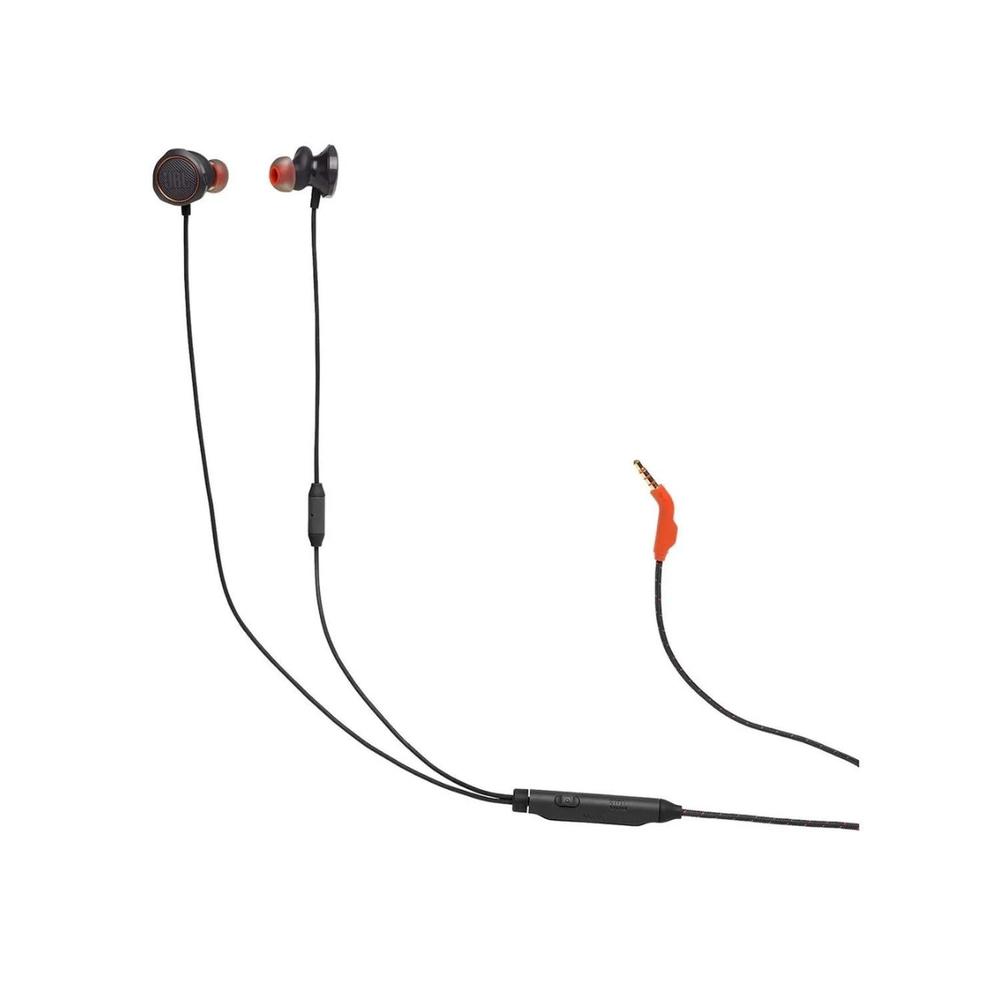 Audifonos JBL Quantum 50 In-Ear Gaming Negro JBL Caja de carton x 1 Los JBL Quantum 50 representan la entrada de JBL al mundo del gaming portátil bajo la premisa de la tecnología JBL QuantumSOUND Signature. Este diseño acústico utiliza controladores dinámicos de $8.6\