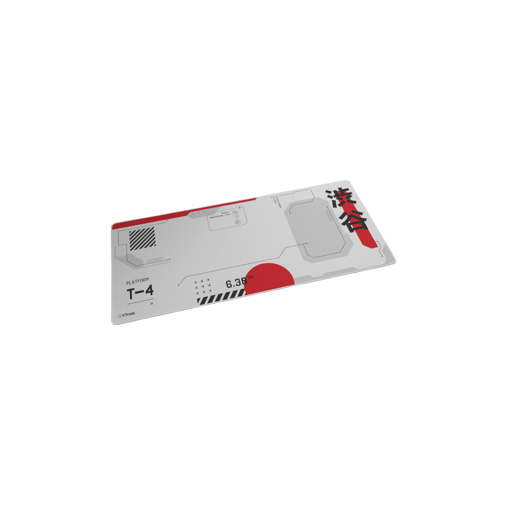 Pad Mouse Trust Gxt759 XXL (90x40x0,3cm) Japan White Trust Caja de carton x 1 Und El Pad Mouse Trust GXT759 XXL Japan White ha sido desarrollado para usuarios que buscan una experiencia superior en comodidad, precisión y estética dentro de su entorno de trabajo o gaming. Su formato