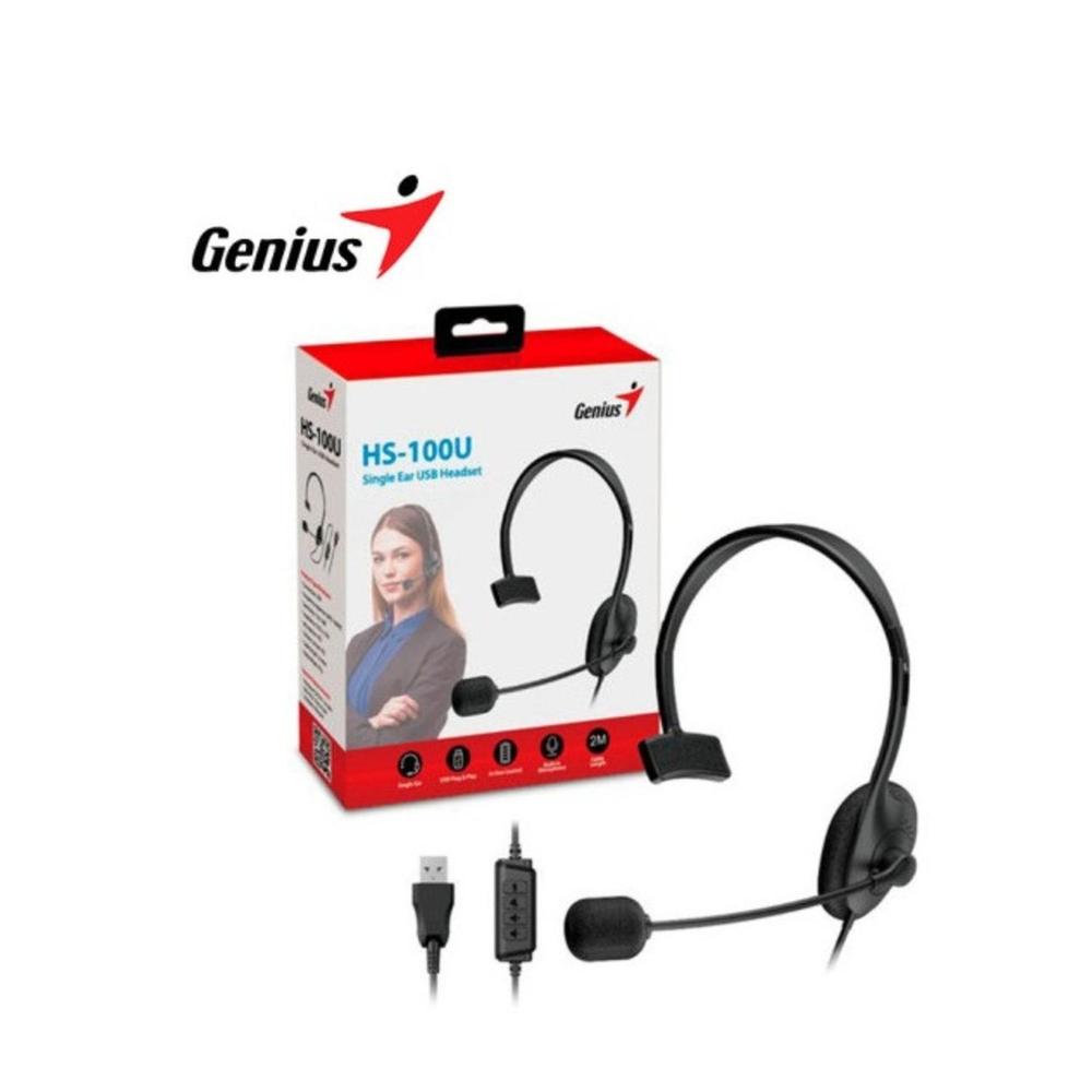 Auriculares USB Genius Para PC HS-100U Negro Con Micrófono GENIUS Caja de carton x 1 Und El Auriculares USB Genius Para PC HS-100U Negro Con Micrófono está diseñado para ofrecer una experiencia superior en cada uso. Fabricado con materiales resistentes, combina rendimiento, durabilidad y 