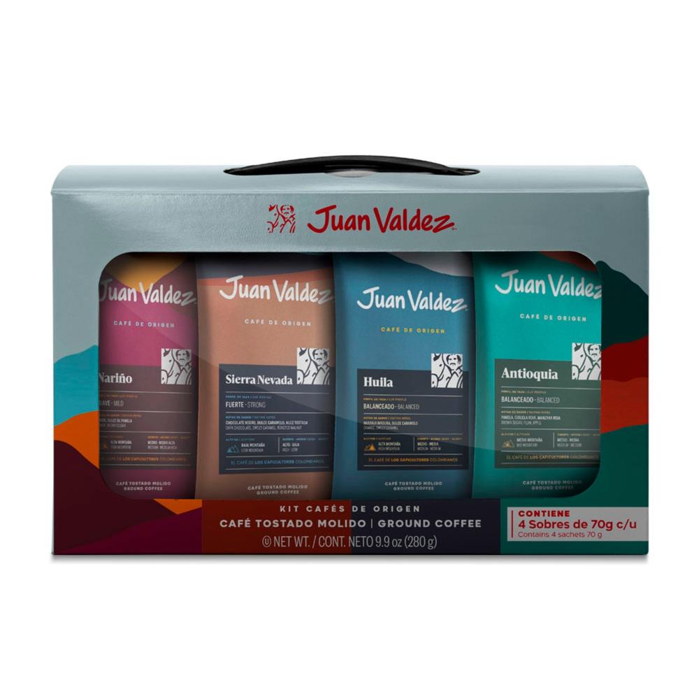 Kit Café de Origen Juan Valdez x 4 Sachets Juan Valdez bolsa x 1 Kit Café de Origen Juan Valdez x 4 Sachets Juan Valdez bolsa x 1