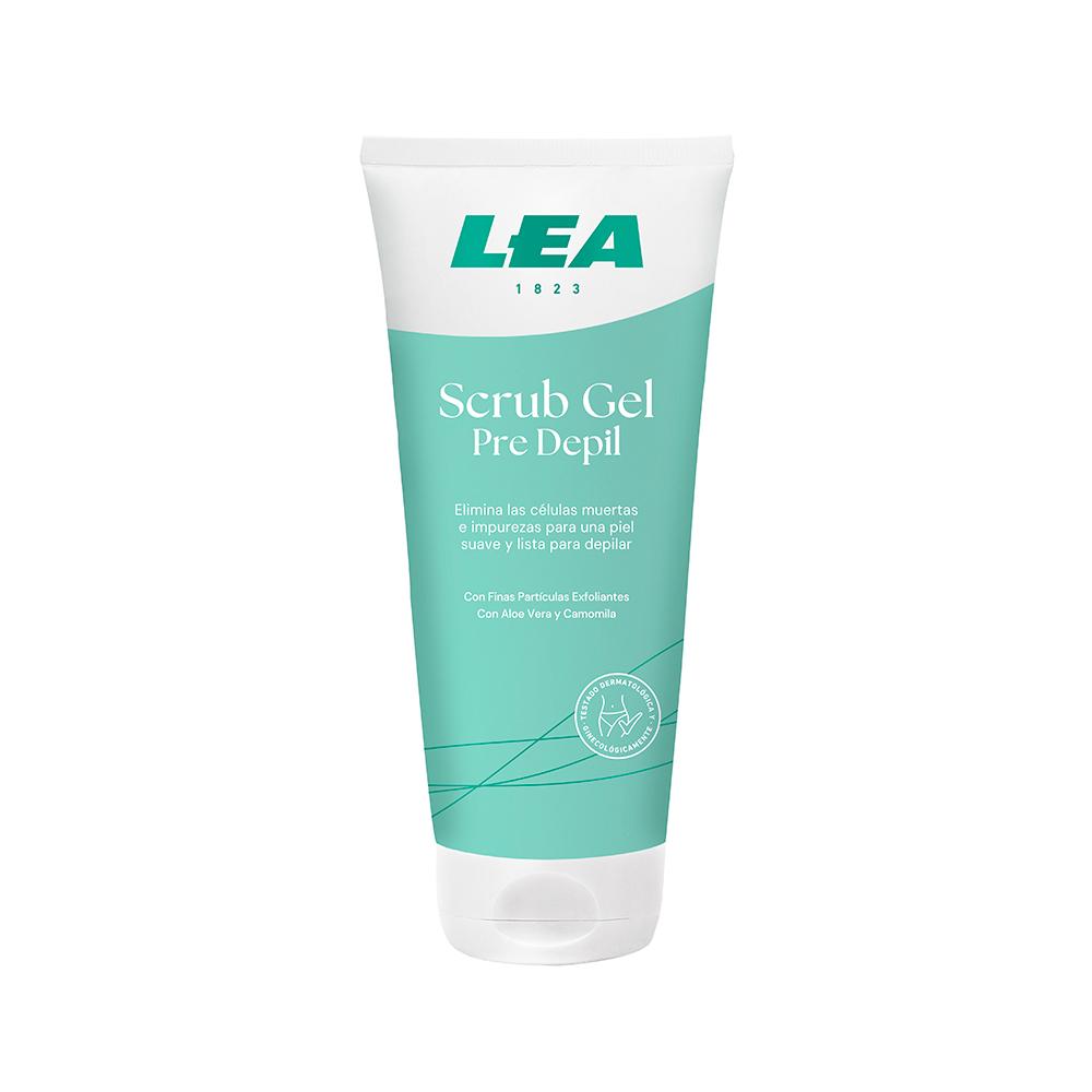 LEA Gel Exfoliante Pre Depilación 200 ml LEA Frasco x 1 Este Gel Scrub PRE DEPIL exfolia suave pero eficazmente, gracias a sus finas partículas naturales que eliminan las células muertas e impurezas, ayudando a prevenir la aparición de vello enquistado, y