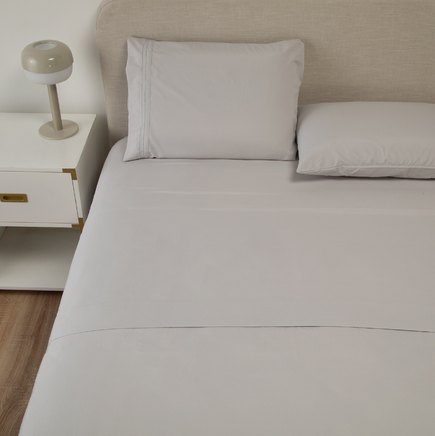 Sabanas 1800 Hotel Ultra Suave Funda Bordada Super King Gris