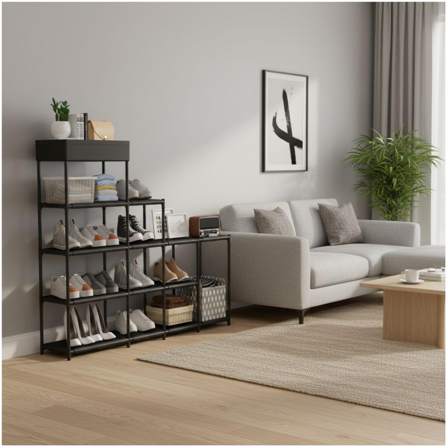 Estante Zapatera Organizador de Zapatos y Estantería Multifuncional 81x120x41cm