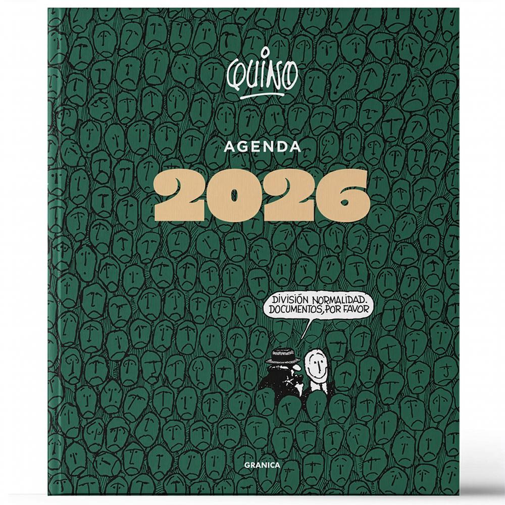 Agenda Quino 2026. Encuadernada Verde Granica Libro x 1.0 Agenda Quino 2026. Encuadernada Verde Interior: Semana a la vista. - 192pags. Encuadernación: Tapa dura cosida con cinta señaladora. Formato: 19 x 23 Editorial: Ediciones Granica ISBN: 9786316693075
