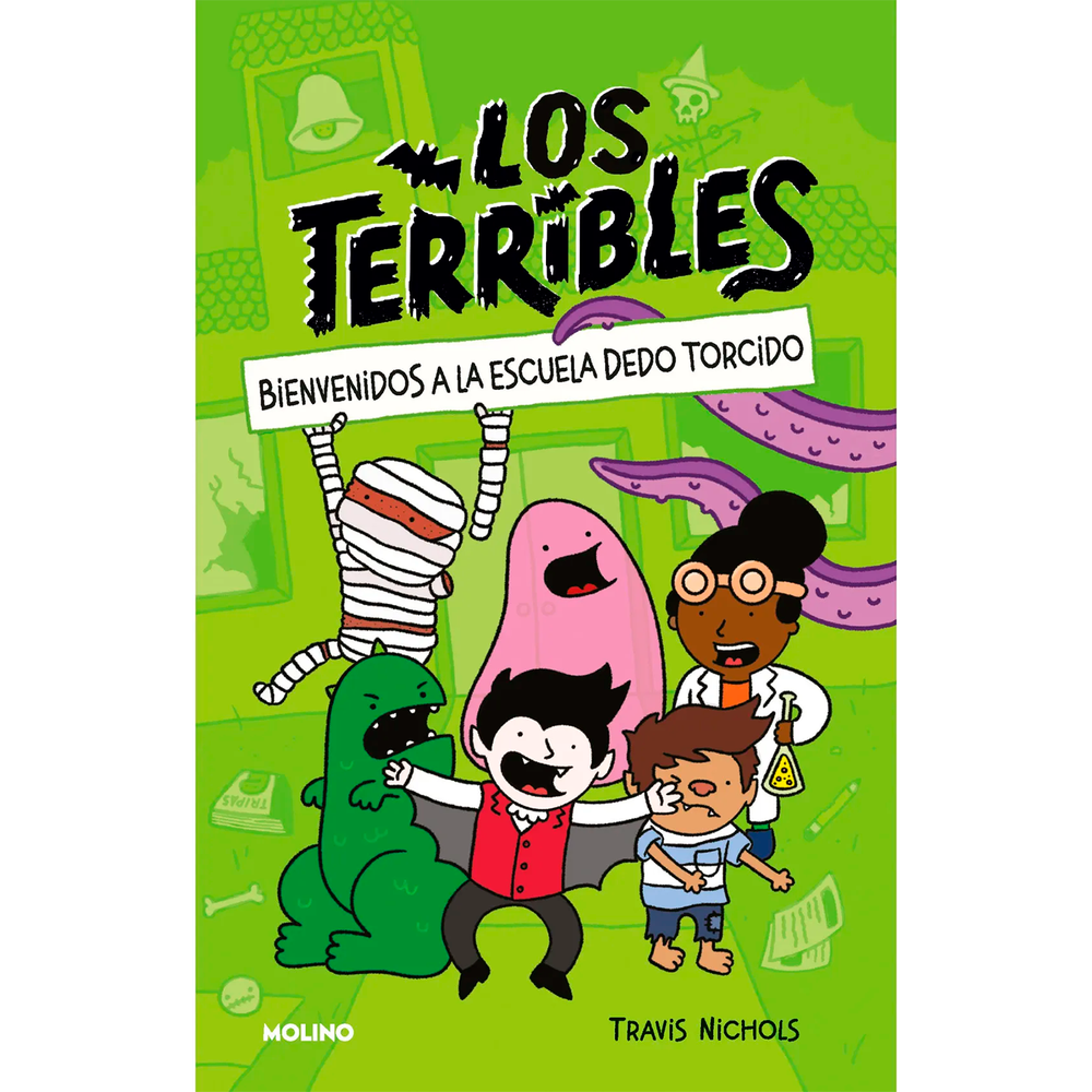 Los Terribles 1. Bienvenidos A La Escuela Dedo Torcido Molino Libro x 1.0 TERRIBLES,LOS 1.BIENVENIDOS A LA ESCUELA ¡Son unos VAMPIROS, FANTASMAS, HOMBRES LOBO y MOMIAS la mar de majos! Van al colegio, hacen los deberes, juegan a susto o muerte, montan grupos de música con