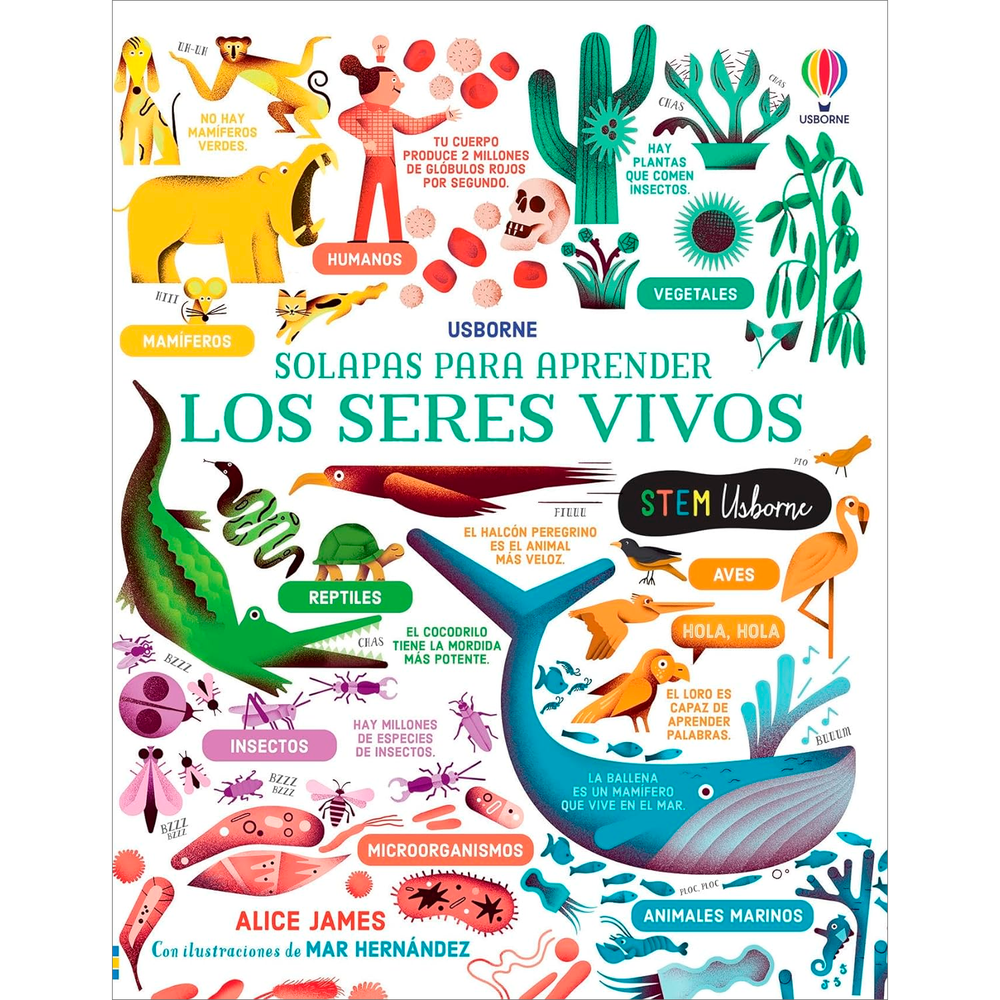 Los Seres Vivos. Solapas Para Aprender (T.D) Usborne Libro x 1.0 LOS SERES VIVOS. SOLAPAS PARA APRENDER (T.D)  Los niños podrán adentrarse en el fascinante mundo de la biología a través de este interesante libro con fantásticas ilustraciones y solapas para levantar