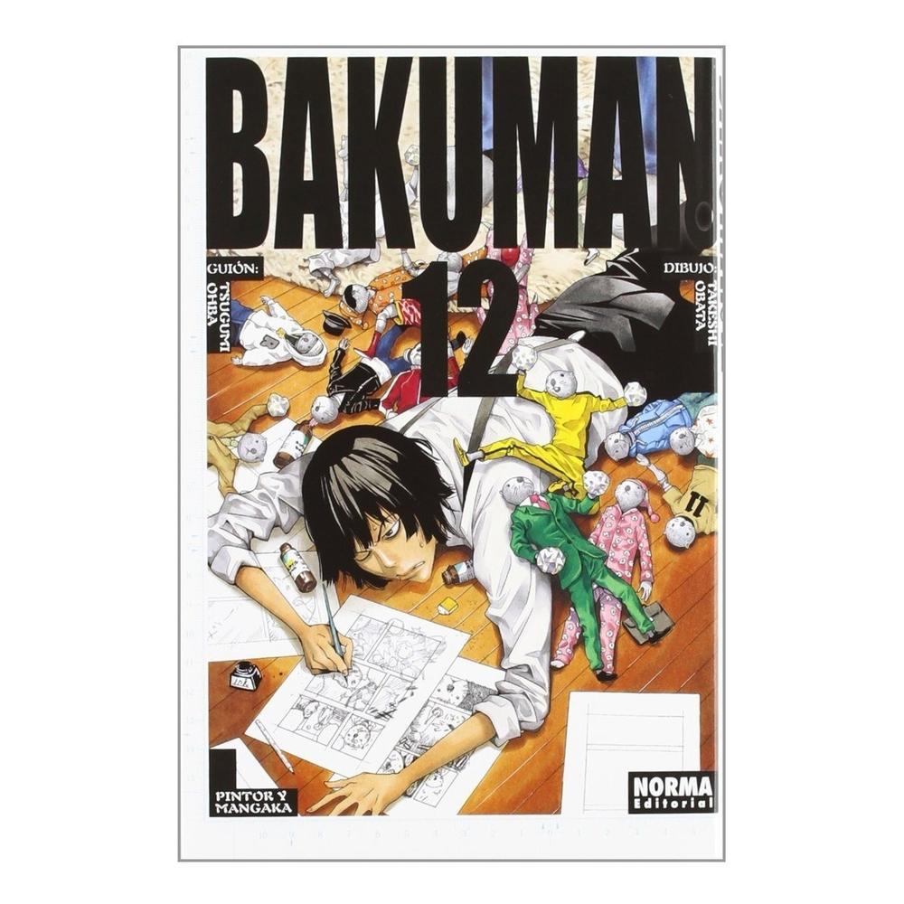 Bakuman No. 12 Editorial Norma Libro x 1.0 BAKUMAN. 12  Autores:Takeshi Obata, Tsugumi Ohba  Colecciones:CÓMIC MANGA  Editoriales:NORMA Editorial  Series:BAKUMAN  ISBN 9788467909364 Fecha de venta 26/7/2012 Formato Tapa blanda con sobrecubiert