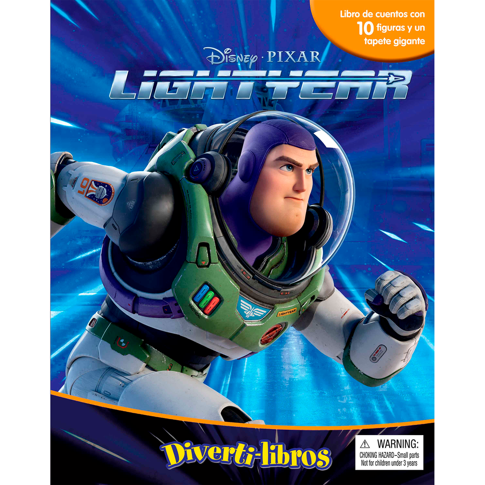 Lightyear. Diverti Libros con Figuras Phidal Libro x 1.0 DIVERTILIBROS-LIGHTYEAR  ¿Un cautivador libro de cuentos y un juguete en una sola pequeña ! Diverti-libros tiene ilustraciones de página entera, un cuento, 10 figura  y un tapete de juego que dan vida