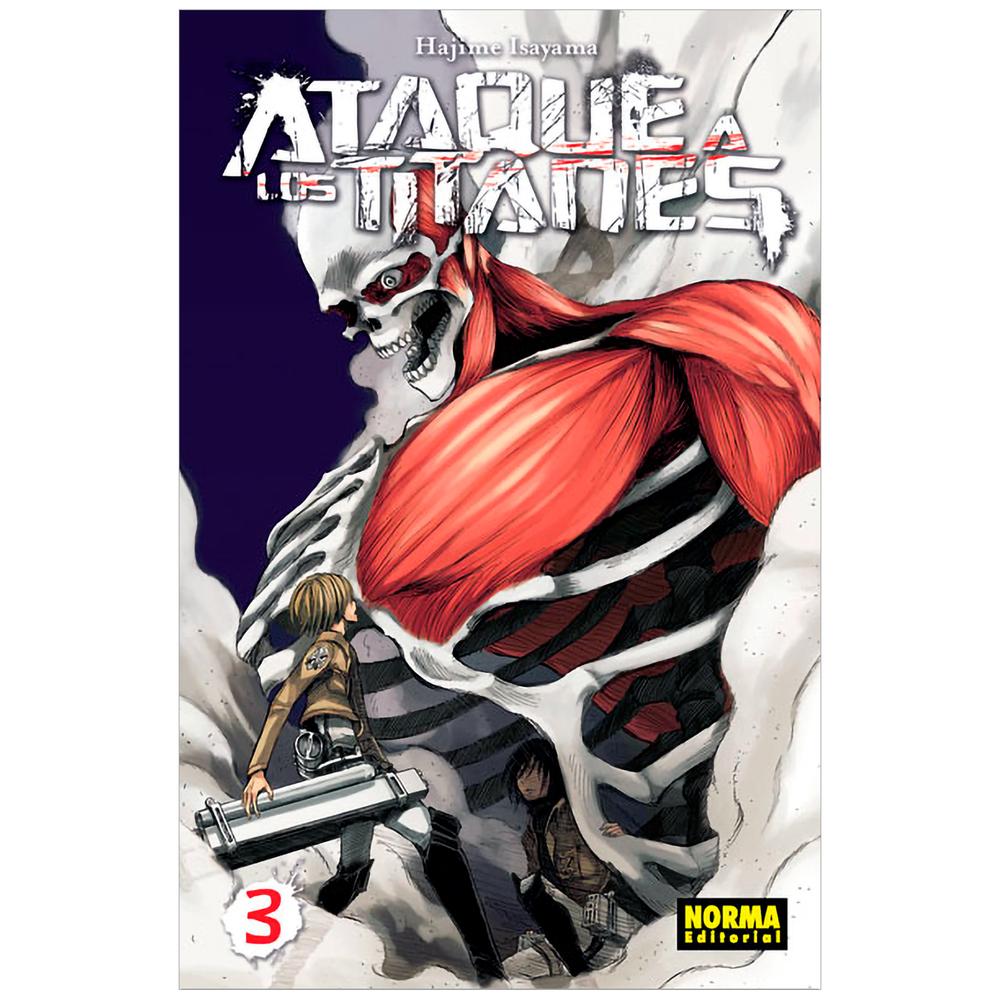 Ataque A Los Titanes No. 3 Editorial Norma Libro x 1.0 ATAQUE A LOS TITANES 03 Autores:Hajime Isayama Colecciones:CÓMIC MANGA Editoriales:NORMA Editorial Series:ATAQUE A LOS TITANES ISBN 9788467910995 Fecha de venta 25/1/2013 Formato Tapa blanda con