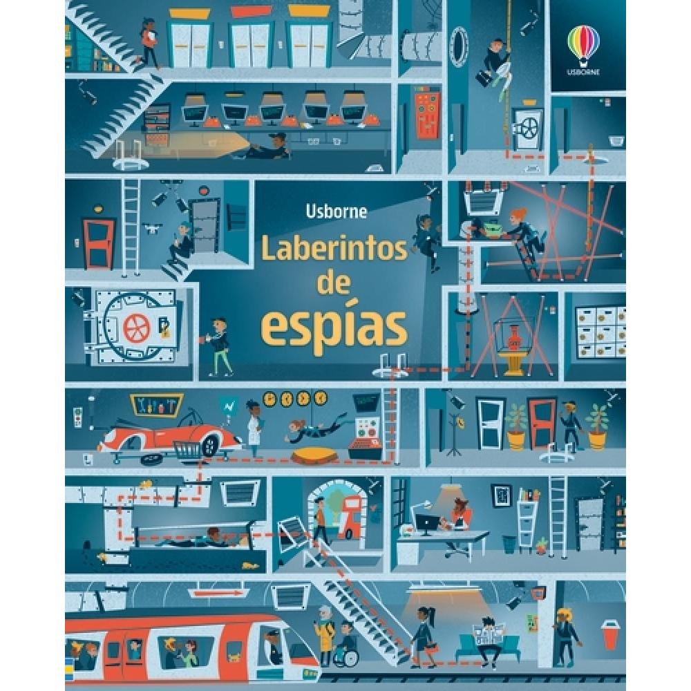 Laberintos De Espías Usborne Libro x 1.0 LABERINTOS DE ESPÍAS   En este libro de laberintos y actividades los niños se perderán por el misterioso mundo del espionaje entre estaciones ultrasecretas, emocionantes persecuciones y huellas en la 