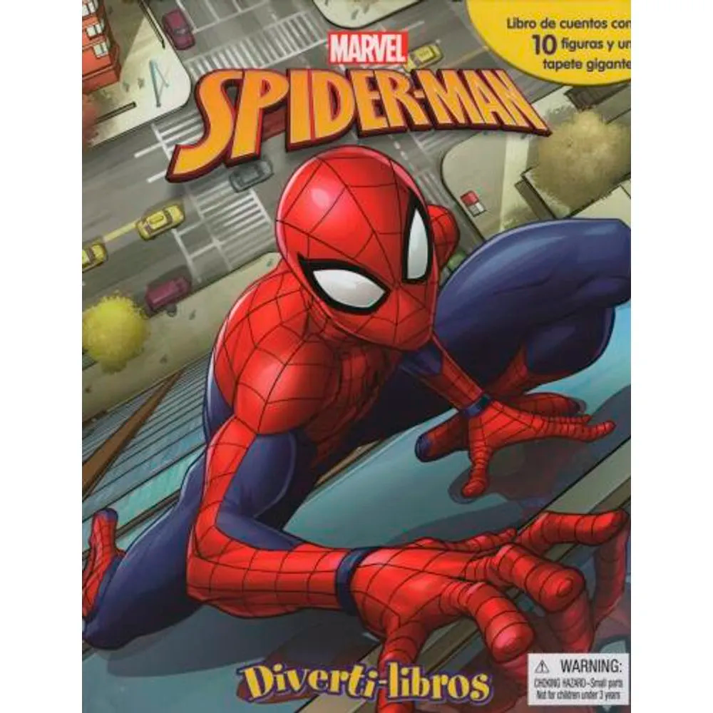 Diverti Libros - Spider-Man Phidal Libro x 1.0 DIVERTILIBROS-SPIDERMAN   ¡Un cautivador libro de cuentos y un juguete en un solo paquete! Diverti-libros tiene ilustraciones de página entera, un cuento, 12 figuras y un tapete de juego que dan vida 