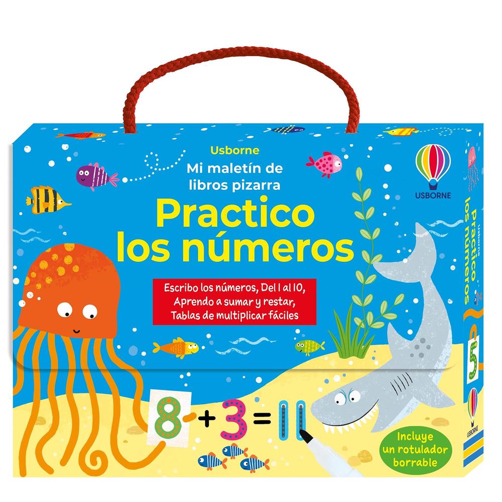 Práctico Los Números. Mi Maletín De Libros Pizarra Usborne Libro x 1.0 Practico Los Numeros -Maletin Pizarra-(24) Un maletín super práctico que contiene un bolígrafo de tinta borrable y cuatro libros pizarra en formato reducido para que los peques practiquen y asienten