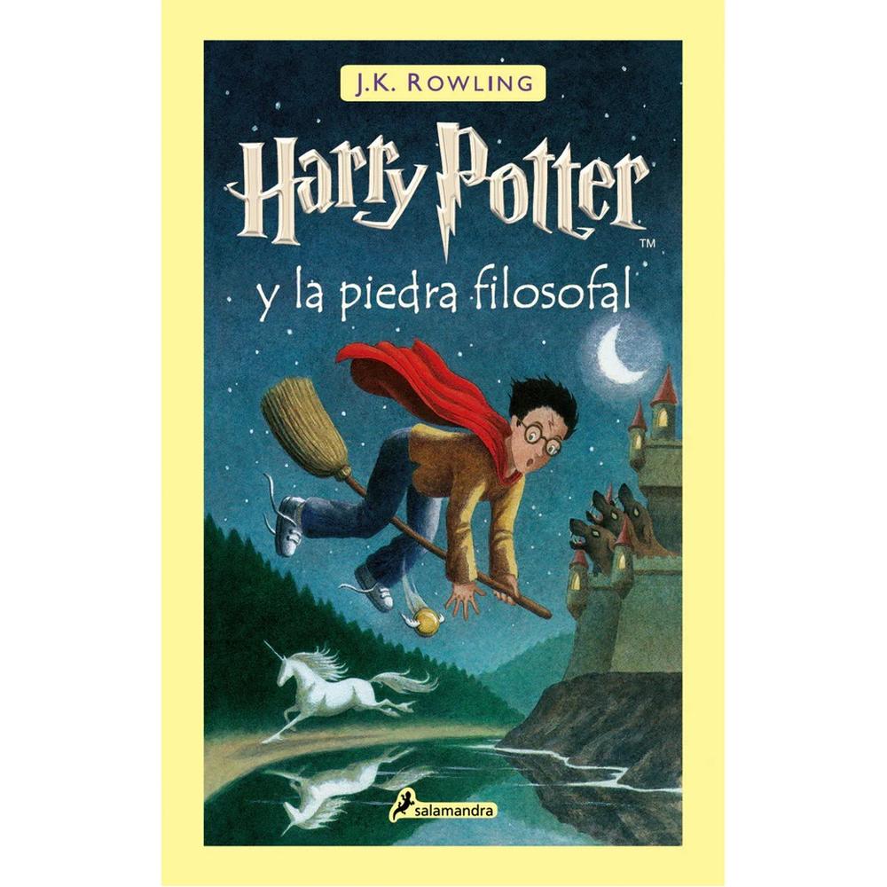 Harry Potter 1 Y La Piedra Filosofal (t.d) J. K. Rowling Salamandra Libro x 1.0 Harry Potter y la piedra filosofal (Harry Potter 1)  «Con las manos temblorosas, Harry le dio la vuelta al sobre y vio un sello de lacre púrpura con un escudo de armas: un león, un águila, un tejón y 