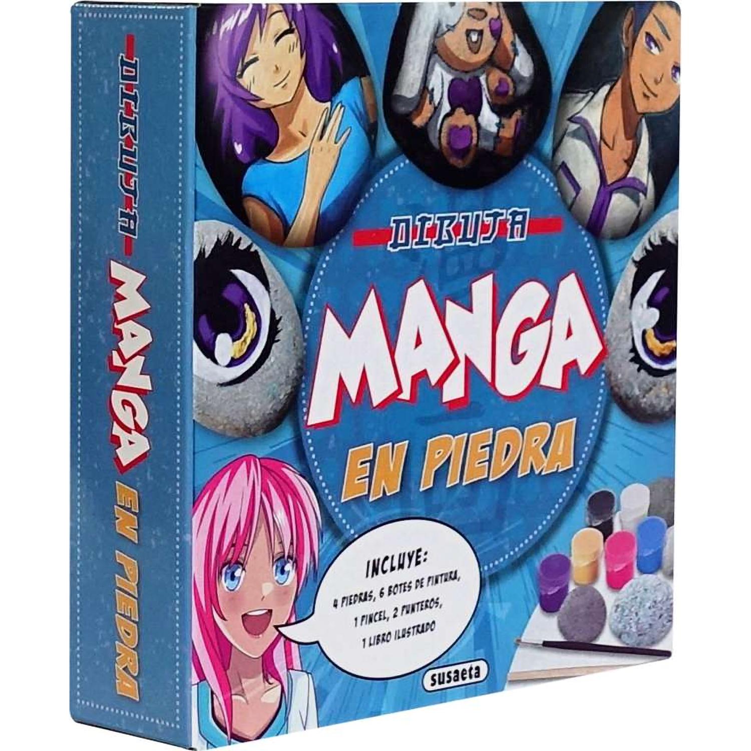 Dibuja Manga En Piedra. Incluye Accesorios Susaeta Libro x 1 DIBUJA MANGA EN PIEDRA (INC.ACCESORIOS)Desarrolla tu creatividad dibujando manga y convierte las piedras de esta caja en obras de arte. Contiene un libro con explicaciones paso a paso para dibujar en 