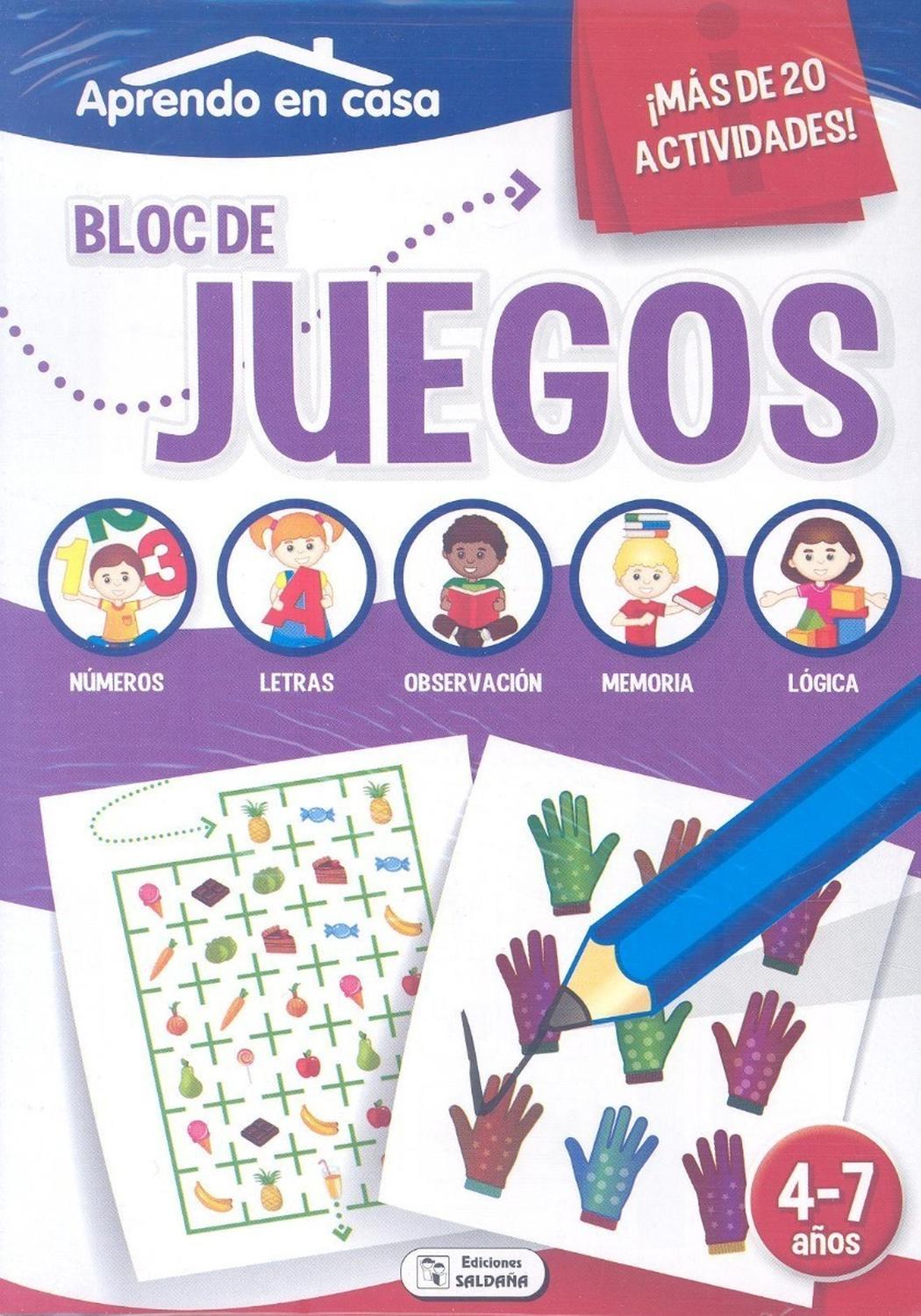 Bloc De Juegos. Morado. Aprendo En Casa Ediciones Saldana Libro x 1 BLOC DE JUEGOS. 4-7 AÑOS Autor: V.V.A.AEditorial: EDICIONES SALDAÑA Año de edición: 2014 Materia: 4-5 años Encuadernación: RÚSTICA Productos Nuevos Y Originales Emitimos Factura Legal Envíos Rápido