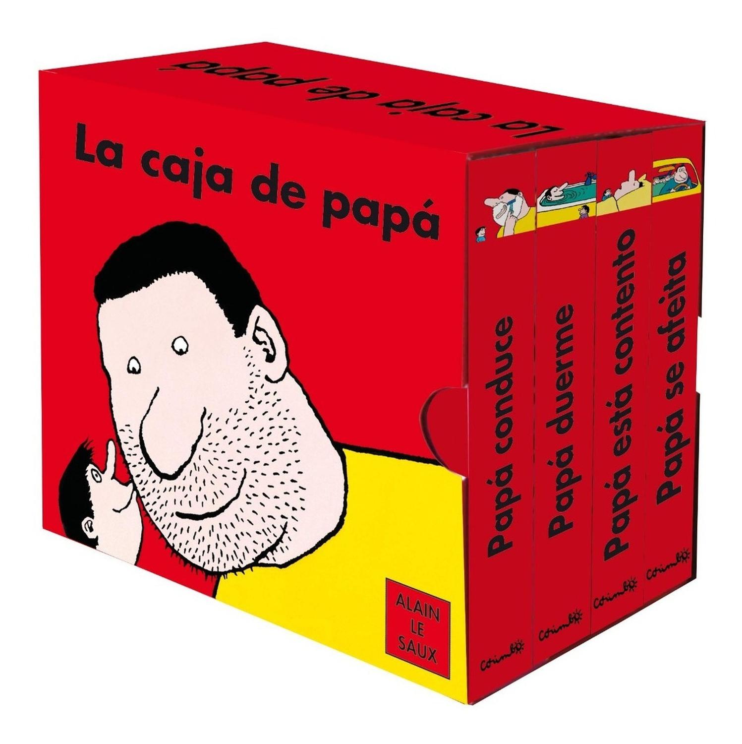 La Caja De Papa. Estuche 4 Tomos Editorial Corimbo  x 1 La caja de papaPapá está contento, papá duerme, papá conduce, papá se afeita, juega a fútbol, duerme, corre, está escondido, enamorado, celoso y cansado. A veces, Ħtambién se enfada!1er libro: Papá se