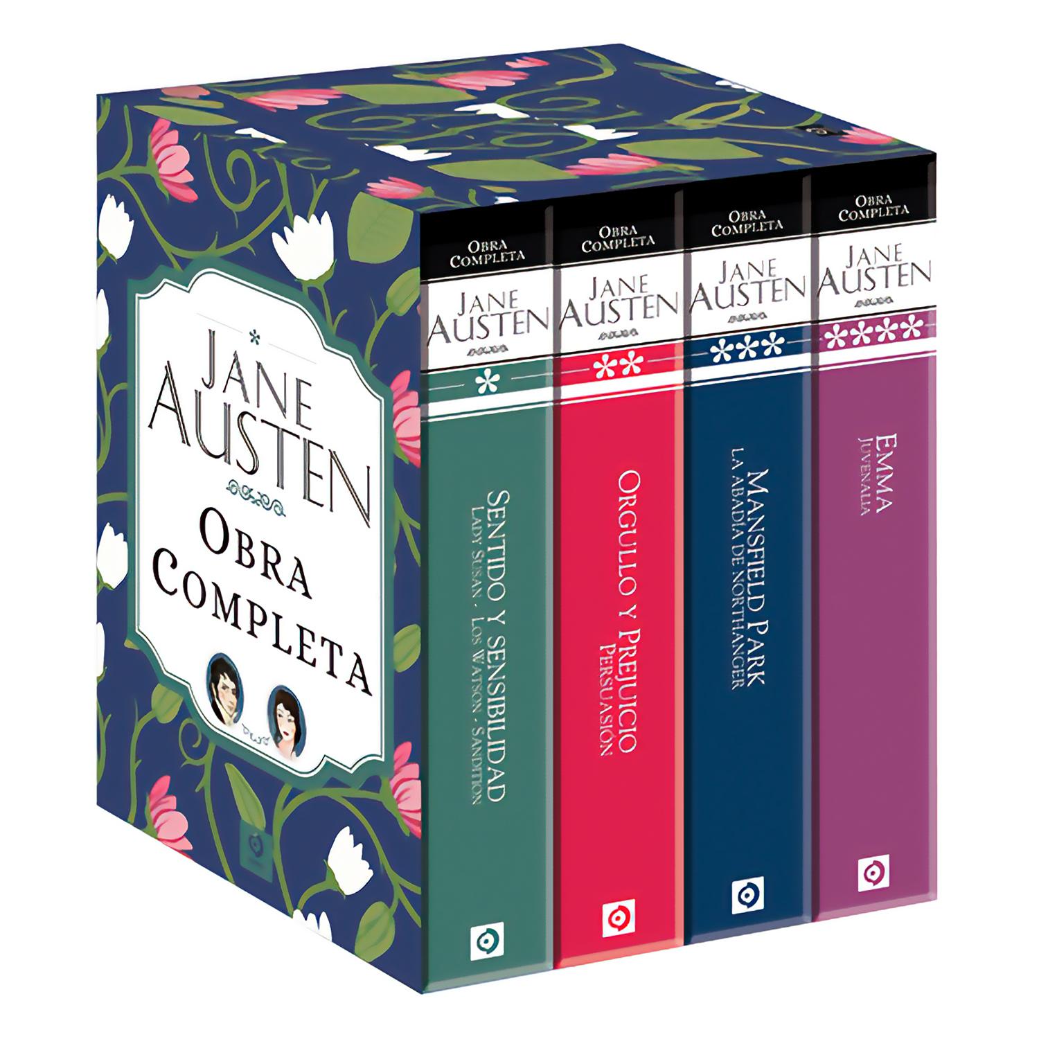 Jane Austen. Estuche 4 Tomos. Obras Completas Edimat Libro x 1 JANE AUSTEN (4 volumenes ) -O. Completas-- Sentido y sensibilidad / Lady Susan / Los Watson / Sandttion- Orgullo y prejuicio / Persuasion- Mansfield park / La abadia de northanger- Emma / JuvenallaEst