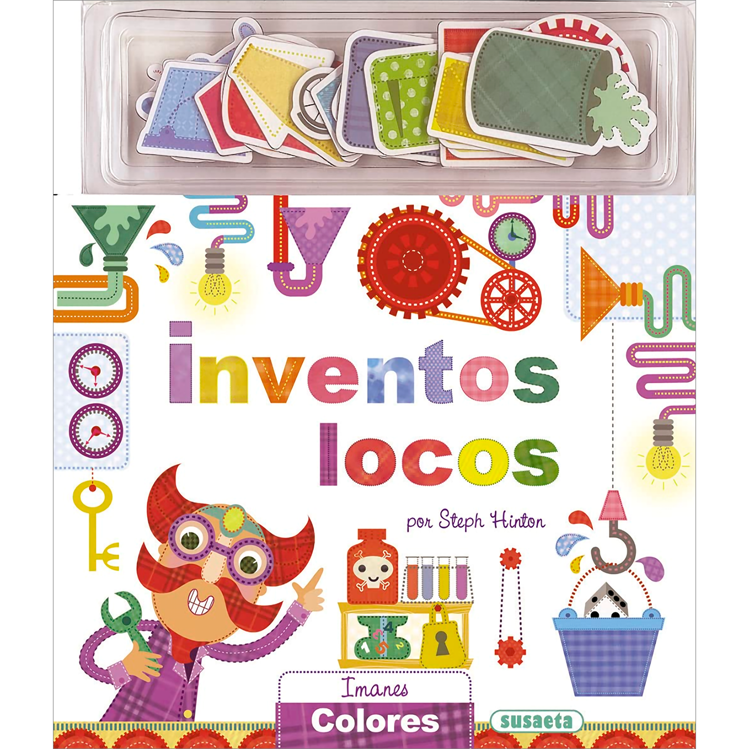 Inventos Locos. Imanes Colores (T.D) Susaeta Libro x 1 INVENTOS LOCOS: IMANES COLORES(T.D)Ayuda a completar los divertidos inventos del profesor Lumbreras utilizando los imanes al mismo tiempo que aprendes los colores.Editorial: SUSAETA EDICIONESAño de ed