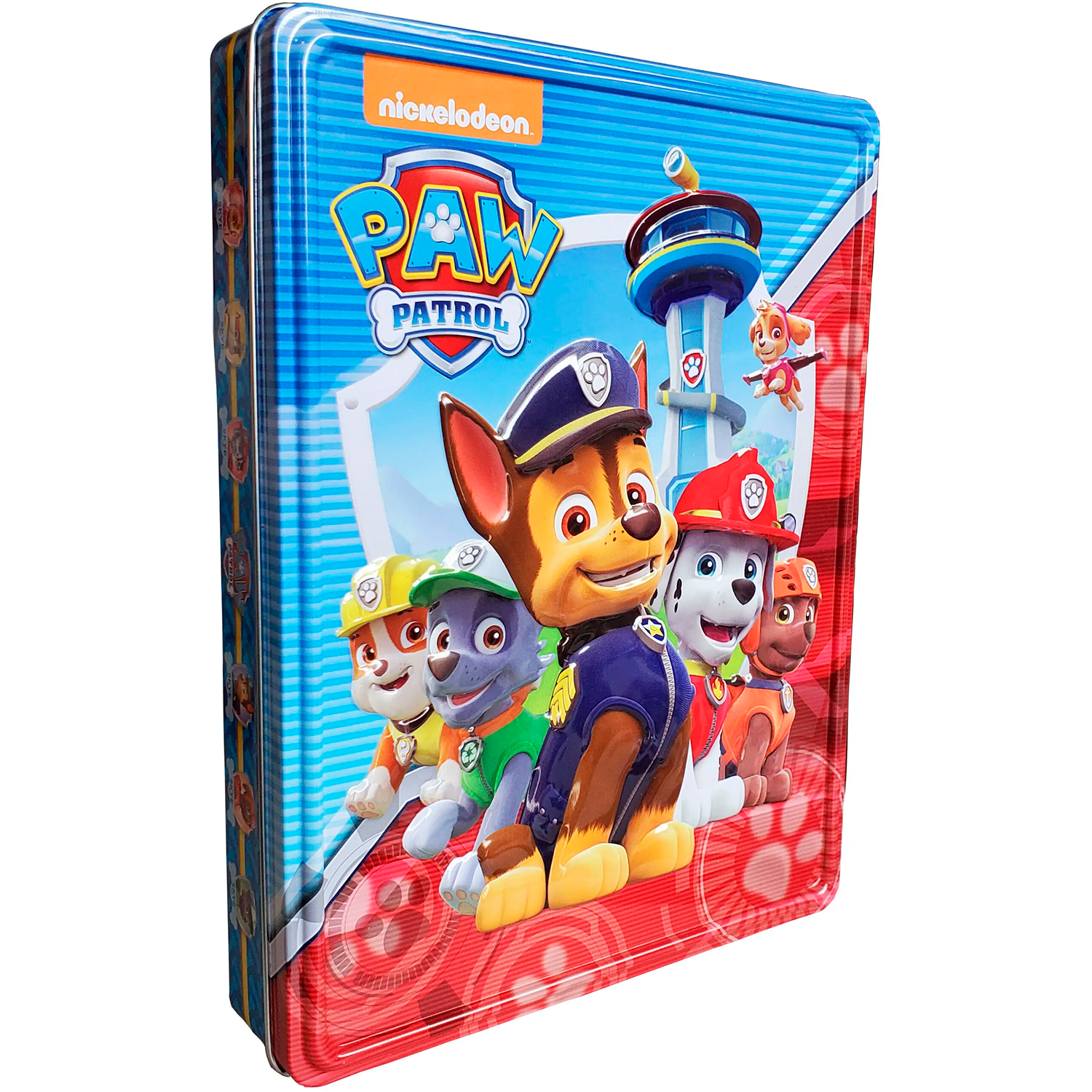 Paw Patrol. Nickelodeon El Gato De Hojalata  x 1 AVENTURAS ENLATADAS - PAW PATROLVamos a divertirnos con los cachorros más famosos del mundo en un set super completo. Esta increíble lata de PAW Patrol incluye:1 libro con 3 cuentos1 block con dibujos