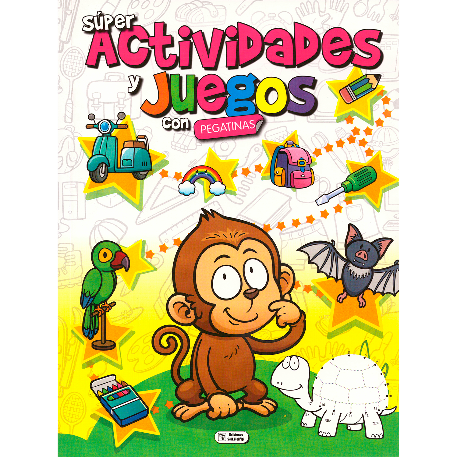 Mono. Super Actividades Y Juegos Pegatinas Ediciones Saldana Libro x 1 MONO. SUPER ACTIVIDADES Y JUEGOS PEGATINASTematica: LITERATURA INFANTILAutor: EQUIPO EDITORIALEdades: 4 A 6 AÑOSTematica infantil: CREAR Y DIVERTIRSESala: SALA INFANTIL GENERALPresentación: RUSTICAN° 