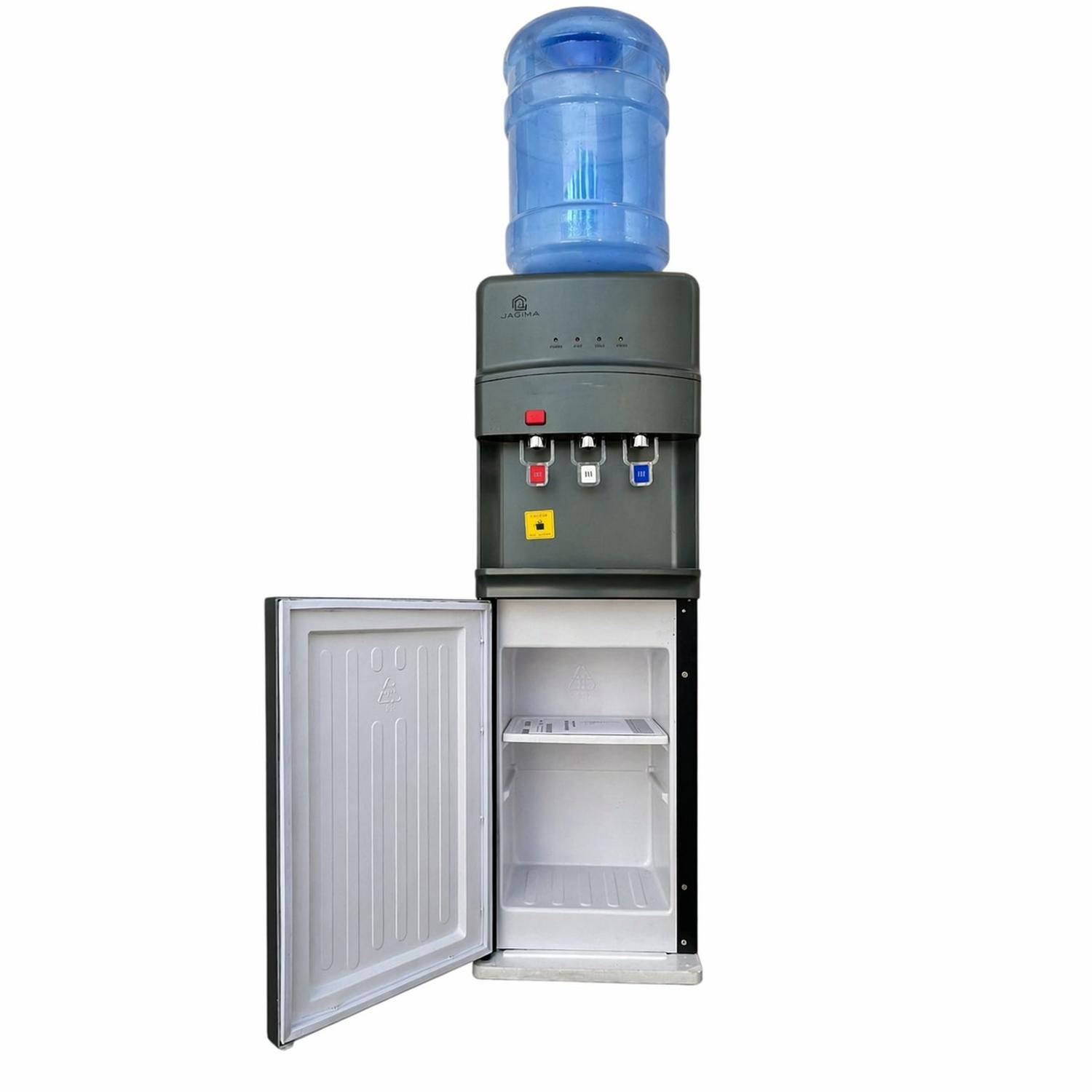 Dispensador de Agua Pedestal Fria Caliente Compresor 3 llaves Gris Oscuro