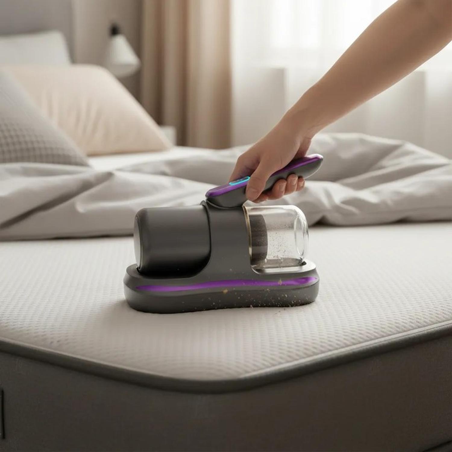 Aspiradora Inalambrica Uv Antiacaros Para Colchones Sofas Lila
