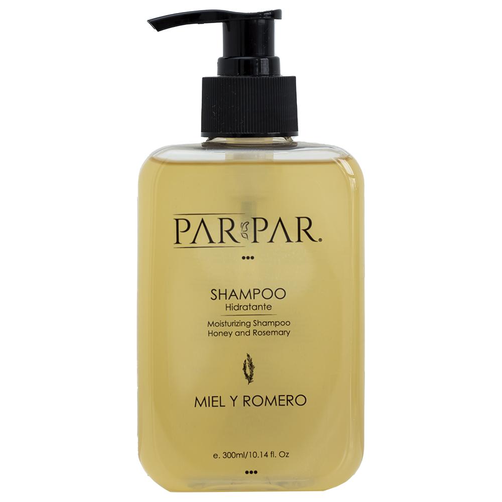 Shampoo hidratante Miel y Romero 300mL PARPAR Tipo de envase: PET Biodegradable x 1.0 Shampoo hidratante Miel y Romero 300mL PARPAR Tipo de envase: PET Biodegradable x 1.0
