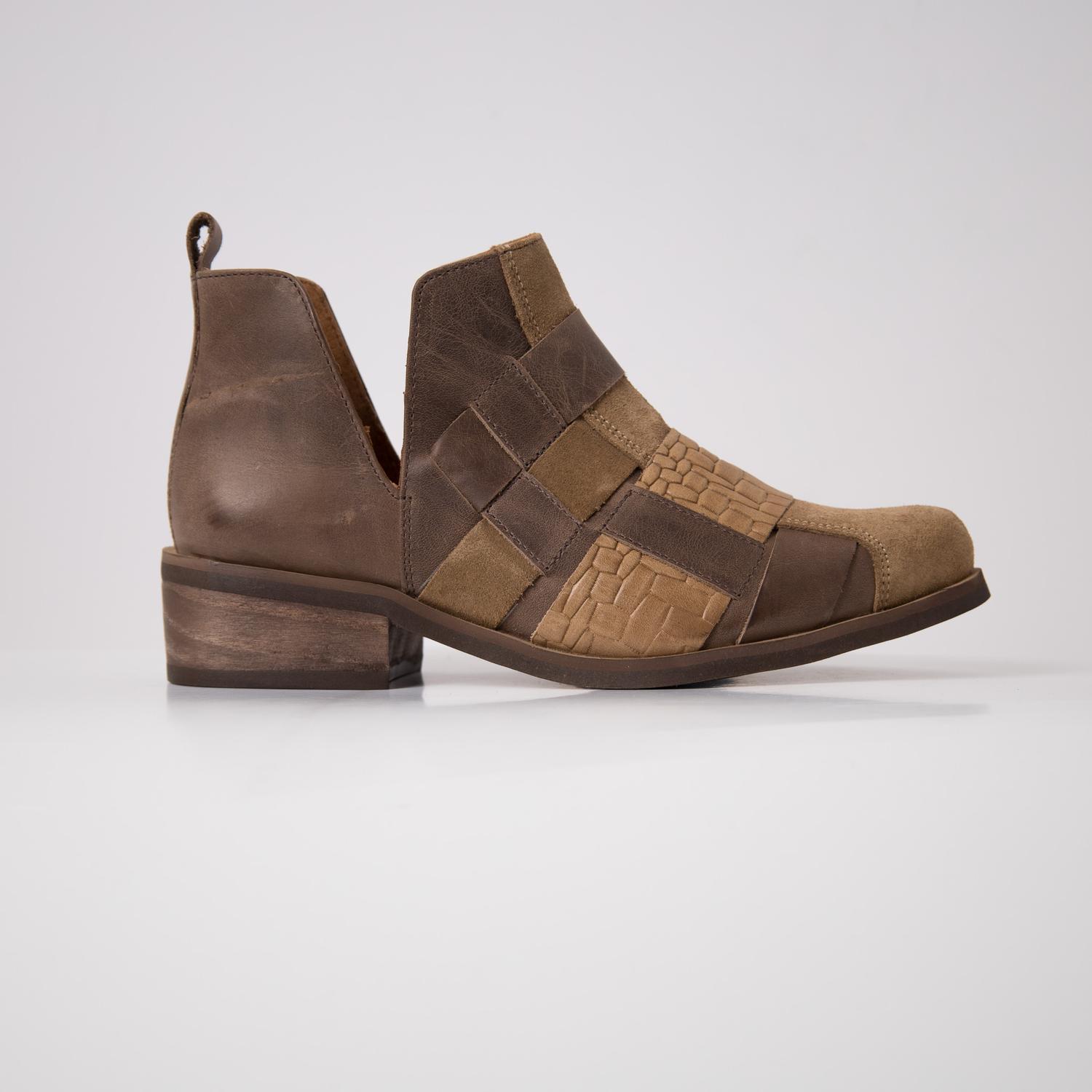 Botin Mujer Cuero Mujer Baia Taupe