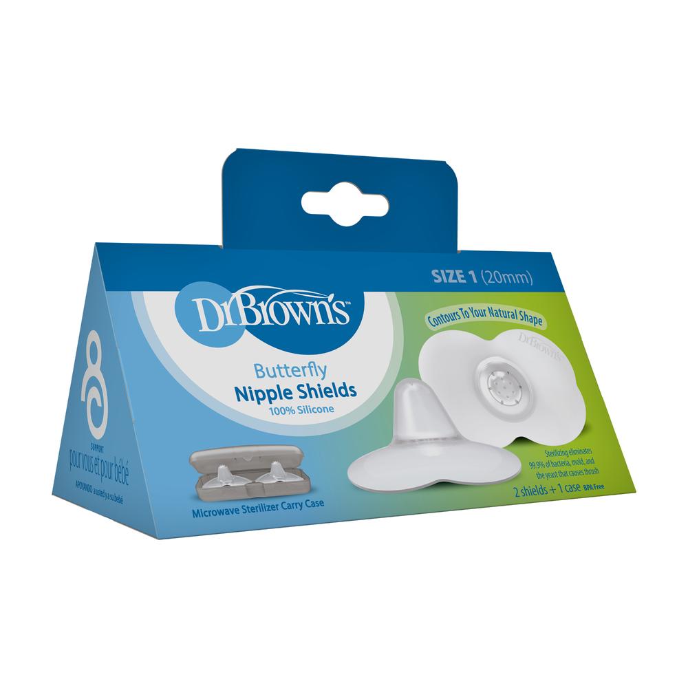 Protectores de Pezon y Estuche para esterilizar Talla 1 Dr BrownÂ´s hasta 24 mm Dr Browns Unidad x 1