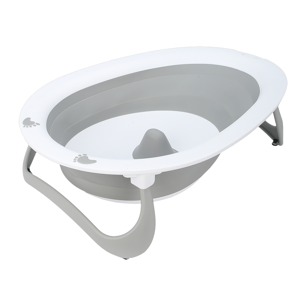 BAÑERA PARA BEBE PEGABLE BIUM S GRIS Bium Unidad x 1 La bañera plegable de BIUM facilitará la tarea de bañar al bebé en cualquier momento y lugar, su sistema abatible que es posible gracias a su estructura con páneles intercalados de silicona y PP permi