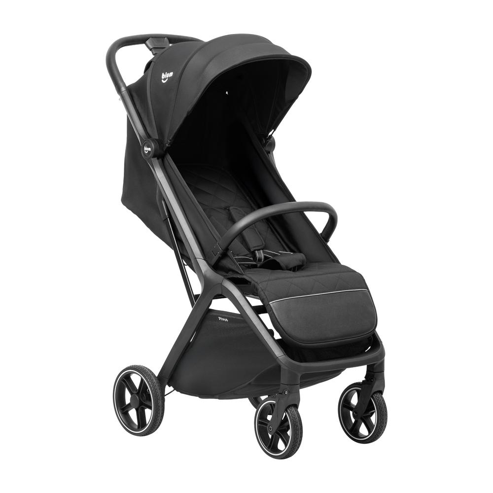 Coche Pivot Bium Negro Bium Unidad x 1 Coche funcional con diseño elegante. Asiento reclinable multiposición y capota XL con protección solar. Manillar ergonómico ajustable y canasta amplia para almacenamiento. Su estructura en aluminio lo
