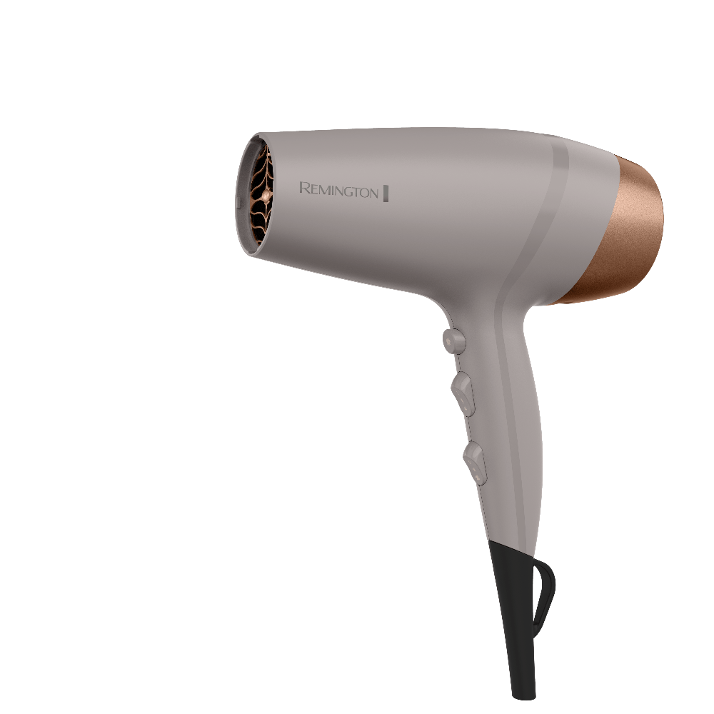 Secador colágeno y biotina control antifrizz 1900W Remington Secador con rejilla de cerámica recubierta con colágeno y biotina, motor DC 1900W, 3 ajustes de temperatura, 2 velocidades, ráfaga de aire frío, filtro removible, concentrador y cable de 1.8m x 1 unidad Secador colágeno y biotina control antifrizz 1900W Remington Secador con rejilla de cerámica recubierta con colágeno y biotina, motor DC 1900W, 3 ajustes de temperatura, 2 velocidades, ráfaga de aire frío, filtro removible, concentrador y cable de 1.8m x 1 unidad