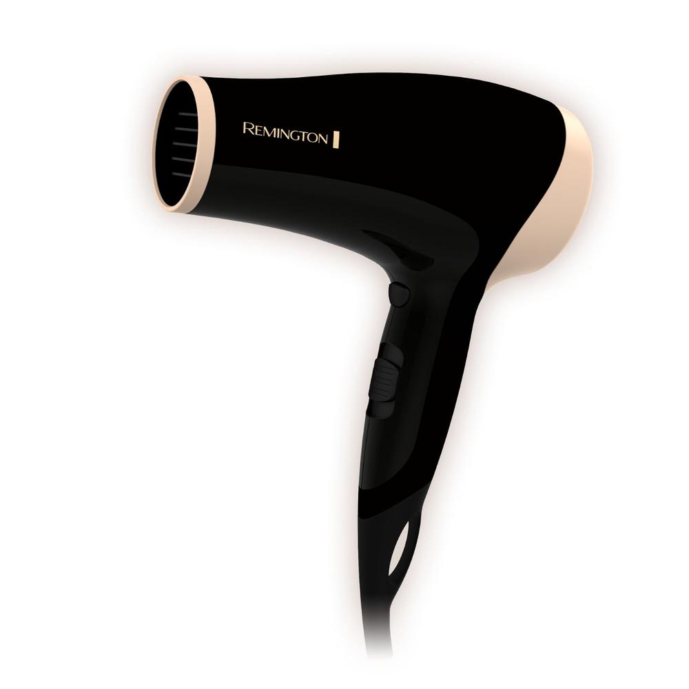 Secador Macadamia Shimmer, Negro D3017 Remington Secador de cabello profesional con accesorios incluidos (concentrador y difusor) x 1 unidad