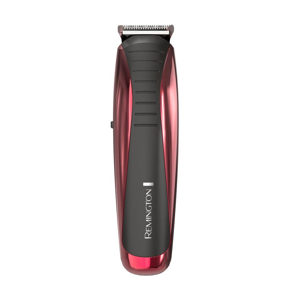 Recortadora De Cabello Con Detallador, Rojo HC1080-MB06 Remington Kit completo de 23 piezas que incluye: 1 cortadora de cabello, 1 recortador de detalles con 3 peines, 7 peines de diferentes tamaños (3-25mm), 2 guías de corte para orejas, c