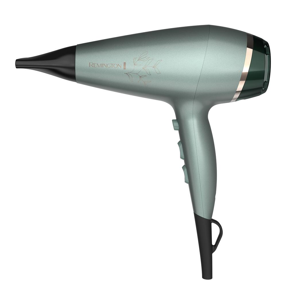 Secador AC Botanicals, D27A-100F Remington Secador de cabello con rejilla de cerámica recubierta con microacondicionador enriquecido con aloe vera, jojoba y rosa mosqueta. Incluye difusor, concentrador, gancho para colgar y cable de salón d