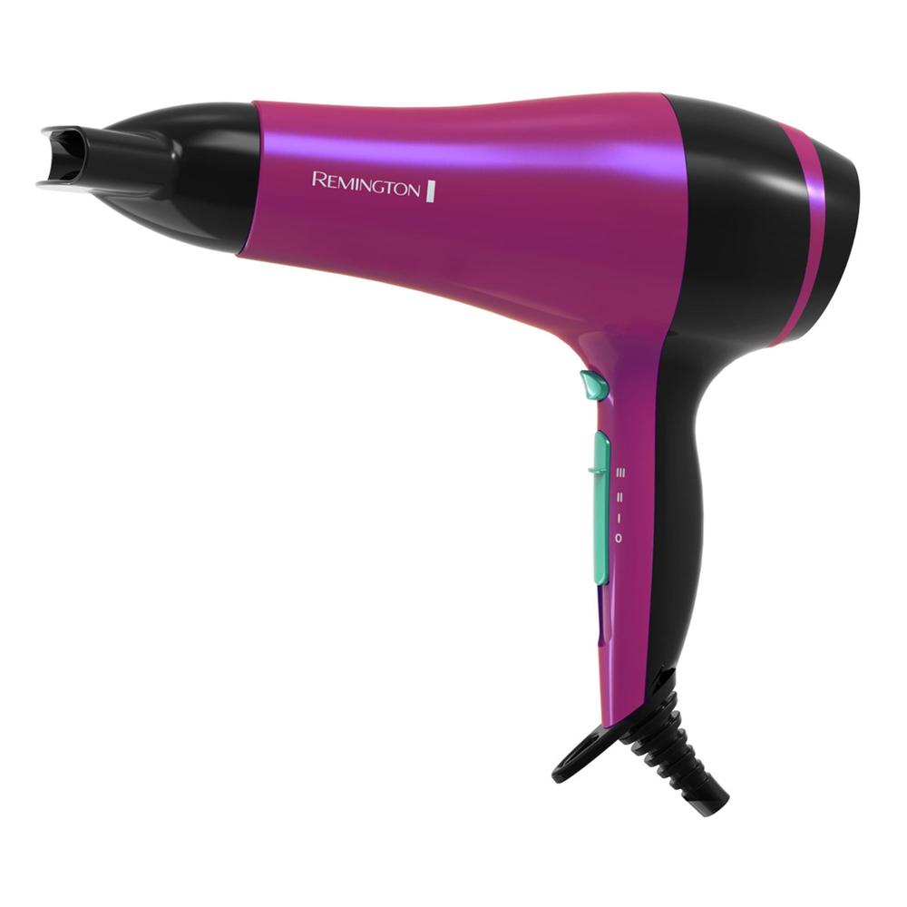 Secador Ceramic Colors con Cerámica y Iones, D3080R Remington Secador de cabello con rejilla recubierta de cerámica e iones, motor DC 1875W, 3 ajustes de temperatura, 2 ajustes de velocidad, ráfaga de aire frío, filtro de aire removible, ga